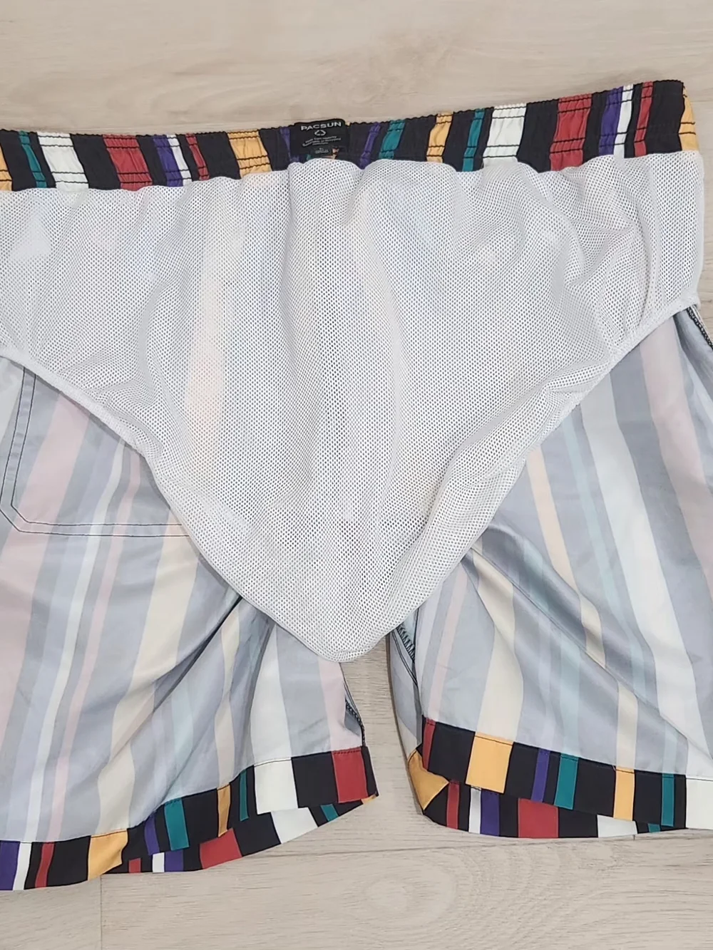 Men's Multicolor Vertical Stripe Swim Shorts